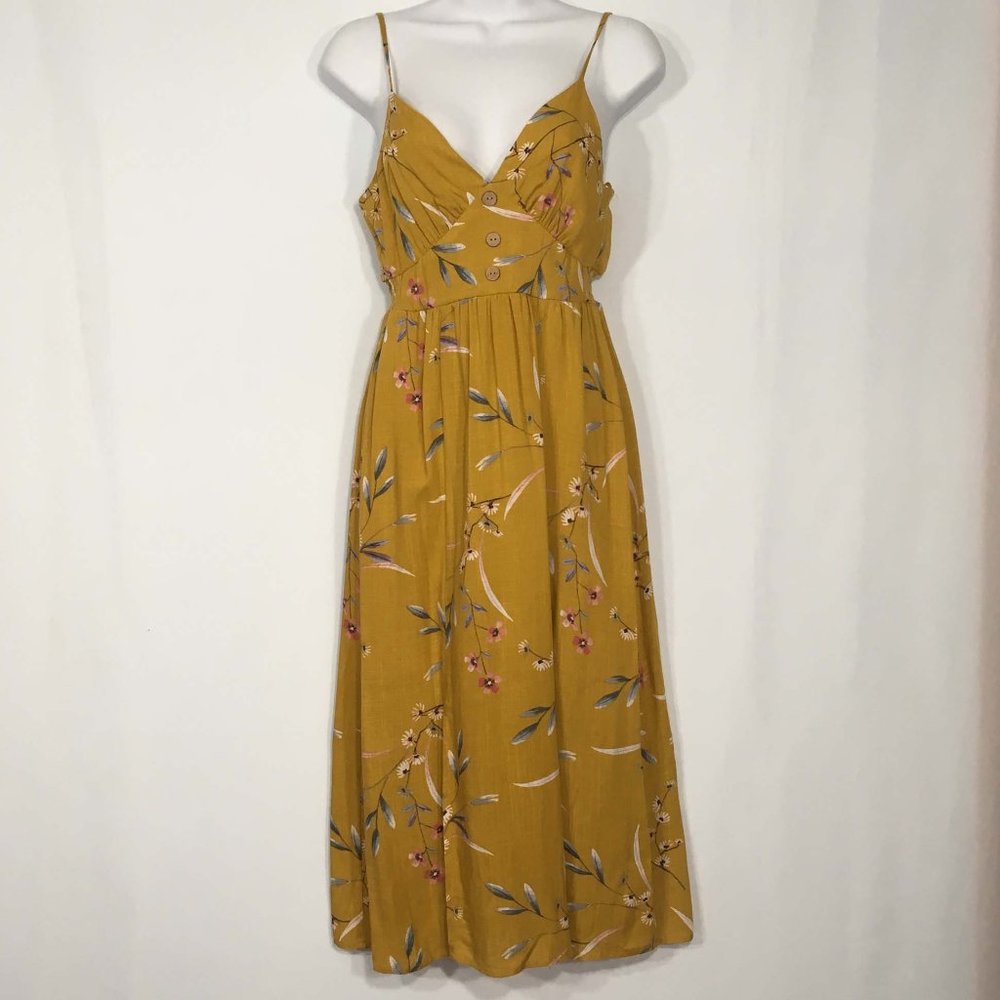 One Clothing Yellow Floral Sundress, NWT Size XS